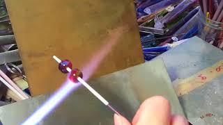 Lampwork bead tutorial - Making 2 small beads part 2 Anne Londez Glass School - Perles en verre filé