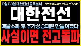 [대한전선 주가 전망] "긴급" 전고점 돌파패턴 결국 나왔습니다. 지금부터는 홀딩 입니다. 추가 상승 구간은 "여기" 까지! #대한전선 #대한전선주식 #대한전선전망