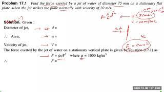 Fluid Mechanics - Numericals on Impact of Jet on stationary Vanes