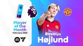 Rasmus Hojlund wins PL EA Sports Player of the Month February 2024 | KIEA Sports+