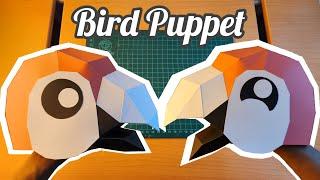 How to make a Bird Puppet out of Paper - DIY Scarlet Macaw Puppet