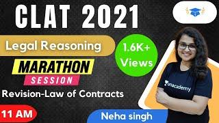 MARATHON Revision-Law of Contracts L17 l Legal Reasoning l CLAT 2021 l Unacademy LAW l Neha Singh