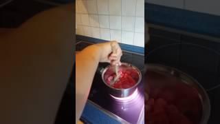 Vanilleeis mit heißen Himbeeren(erfrischend)