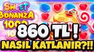 Sweet Bonanza 1000 Yeni Oyun  860 TL KALAN PARAYLA +97.000 TL DEV KÜÇÜK KASA KATLAMA TAKTİĞİ!!