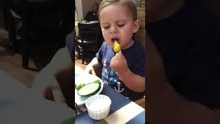 2 Year Old Kid Eats Spicy Pepper- Wait for the Eye Roll