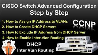 Cisco Switch basic Configuration | IP Address to VLAN, DHCP Server & Inter-Vlan Routing step by step