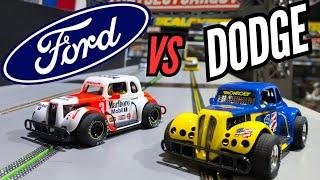 Slot car showdown EP:2 Ford Vs Dodge Pioneer legends