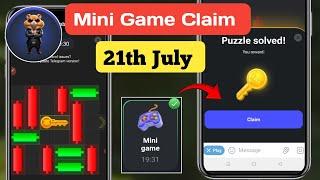 21 July Hamster Kombat Mini Puzzle Solved | Hamster Mini Game Key Claim | Mini Game Hamster 21 July