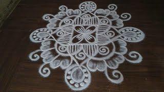 Easy 3*3 dot's rangoli kolam pavithra kolangal