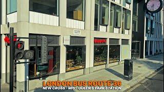 4K Bus Ride Through London: Bus 36 from New Cross in Southeast to Queen's Park Station in Northwest