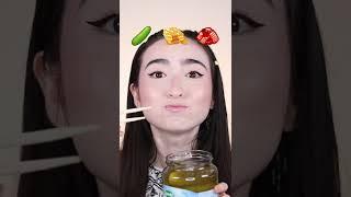 Trying TikTok viral foods #mukbang #eating #asmrfood #kimchi #honeycomb #pickle #shorts