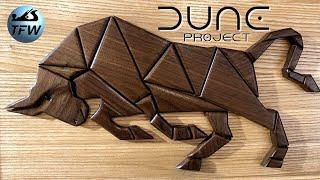 DUNE: Bull Statue as Mosaic Wood Art - FREE Drawing