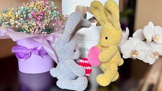  Easter BUNNY with EGG   crochet Video Tutorial / Part 1 / Amigurumi Easter Bunny Pattern ETSY