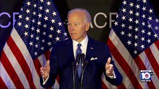 Joe Biden speaks publicly, has strong words for President Trump