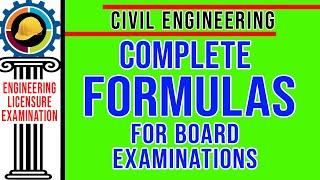 Complete Civil Engineering Formulas  | Civil Engineer Licensure Examination