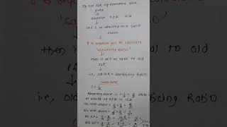 Shortcut trick in Partnership with Cross check | Old PSR = Sacrificing ratio| #oneminuteknowledge