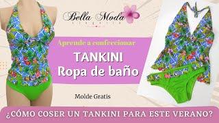 ¿CÓMO HACER UNA ROPA DE BAÑO TIPO TANKINI? moldes gratis / DIY