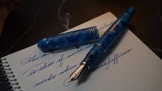 Leonardo Momento Zero Grande Marina Blue Writing Sample | Fountain Pen Writing