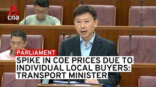 Rise in COE prices due to demand from individual local buyers: Transport Minister