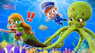 The Giant Octopus Is Coming | Police Saving Mermaid ‍️| Funny Stories For Kids | Little PIB