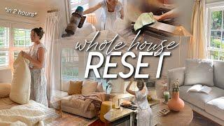 WHOLE HOUSE RESET *in 2 hours* | cleaning, tidying, & simplifying our home on a time crunch!