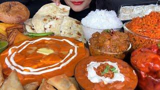 ASMR EATING BUTTER NAAN,RAJMA MASALA,FRIEDRICE,ALOO MASALA,PANEER BUTTER MASALA,SAMOSA,KACHORI