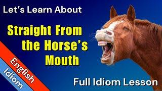 Straight from the Horse's Mouth Idiom Meaning