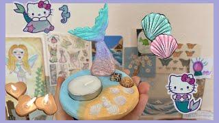 kilden deniz kızı mumluk yapımı - diy clay mermaid candle holder ‍️ 