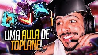 UMA VERDADEIRA AULA DE TOP LANE! DESTRUINDO O JOGO!