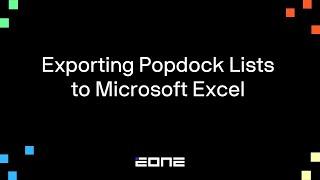 Exporting Popdock Lists to Microsoft Excel