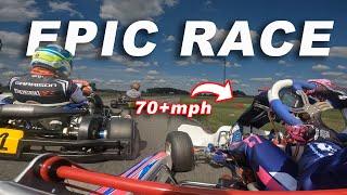 CRAZY BATTLE FOR THE WIN (PASS IN THE GRASS) Newcastle Motorsports Park, X30 Sr. SKUSA