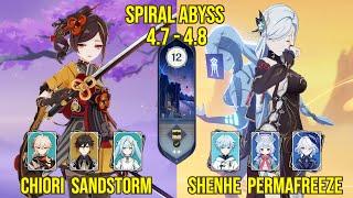 C0 Chiori Sandstorm & C0 Shenhe Permafreeze | Spiral Abyss Version 4.8 - 4.7 | Genshin Impact