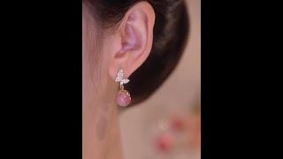 ImYan Jewelry | Pink Butterfly Earrings