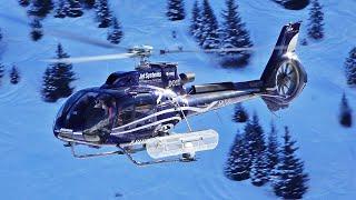 Airbus Helicopters H130 (EC130) landing & takeoff at Courchevel LFLJ | #helicopter