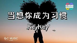 KeyKey - 当想你成为习惯『当想你成为习惯一个人说着晚安』【动态歌词lyrics video】#高音质 #动态歌词lyrics