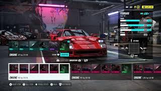 Ferrari F40 - All Maxed out Engines Stats+Sound | Need for Speed Heat