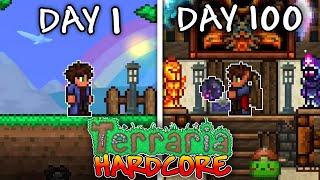 I Survived 100 Days in HARDCORE Terraria..