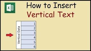 How to Write Vertical Text in Excel