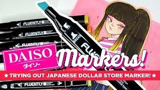 JAPANESE DOLLAR STORE MARKERS!  Trying out Daiso Fluently markers! 