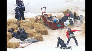 Cardboard sled race at Winterfest 2020