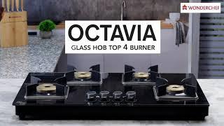 Octavia 4 Burner Glass Hob Top Cooktop | Wonderchef by Sanjeev Kapoor