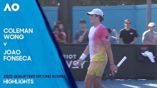 Coleman Wong v Joao Fonseca Highlights | Australian Open 2025 Qualifying Second Round