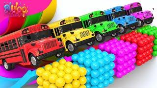 The Wheels on The Bus SongColorful Bus & SUPRISE EGGSBluLoo Nursery Rhymes & Kids Songs