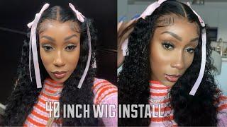 40 INCH LOOSE WAVE WIG INSTALL + STYLING COQUETTE STYLE ALIEXPRESS WIG WUALALA