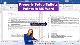 How to Properly Setup Bullets Points in MS Word