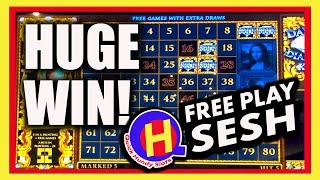 Huge WIN! Awesome Free Play Session on DaVinci Diamonds KENO!