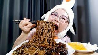 1000원짜리섬소녀 짜장면 리얼사운드 먹방 ASMR Black Bean Noodles Jajangmyeon jjajangmyeon Eating Sounds