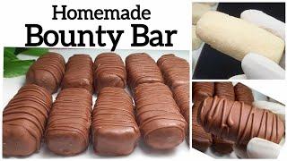 Homemade Bounty Bar Recipe || How to Make Bounty Chocolate at Home || 4 Ingredient Bounty Bar #food