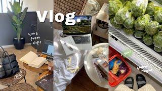 daily vlog: coffee shop, grocery run, work from cafe, late night unboxing, productive days