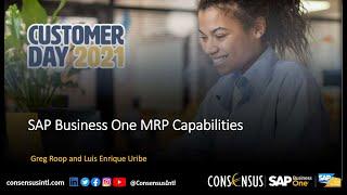 SAP Business One MRP Capabilities